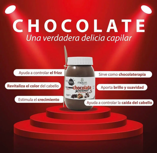 Tratamiento Chocolate Mawie para cabellos tratados con procesos químicos o estrés | Filtro:Caja Regalo