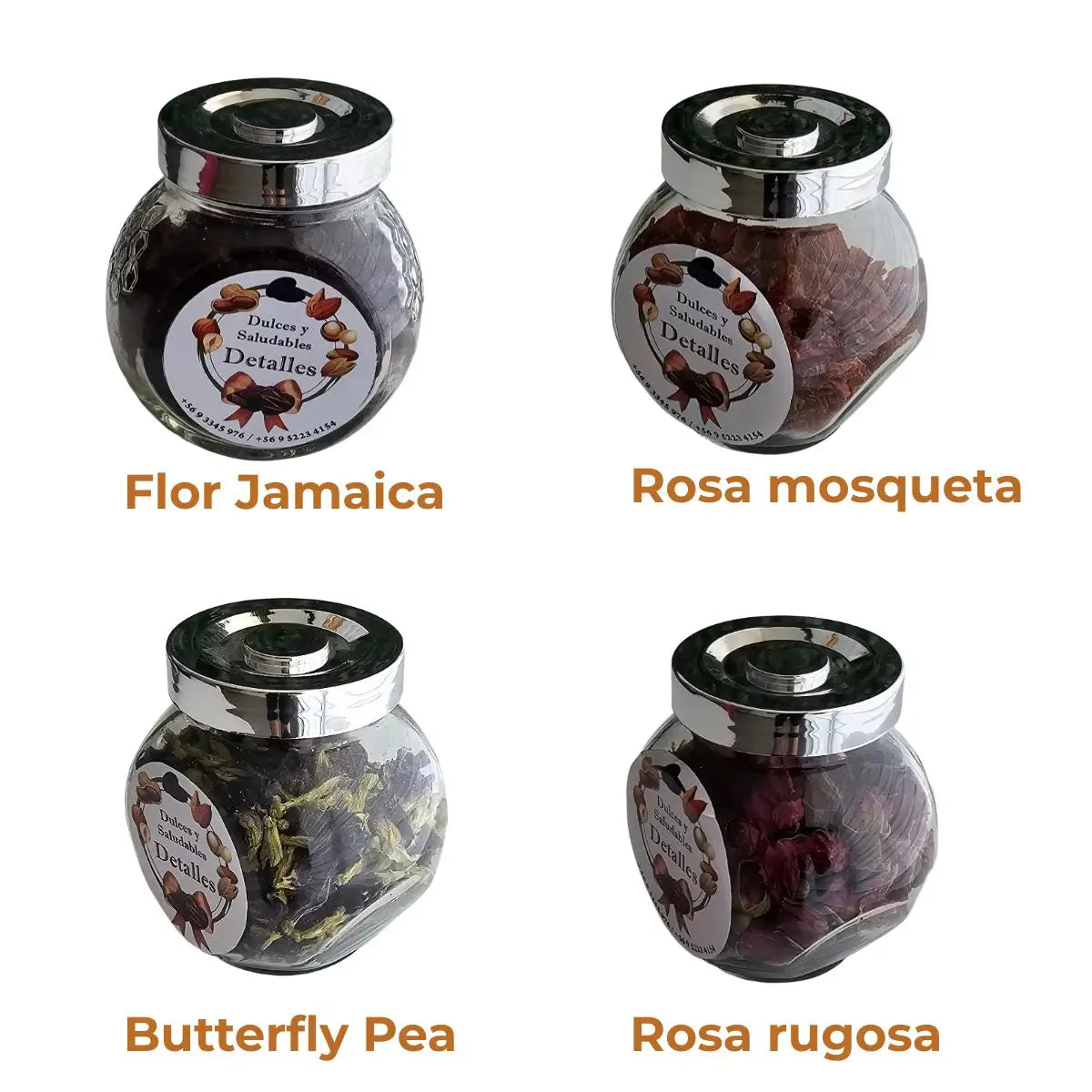 Pack "Alquimia de Flores" - 4 Infusiones en Frascos de Vidrio, Tetera y Chocolates