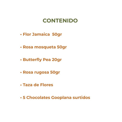 Pack "Momento para Mí" - 4 Flores en Frascos de Vidrio, Posillo Cerámico y Bombones