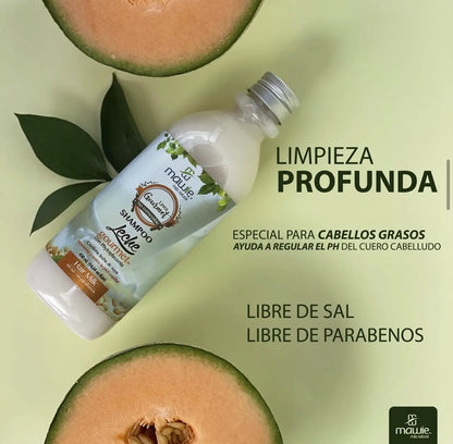Limpieza profunda de cuero cabelludo graso con shampoo de leche y proteinas vegetales