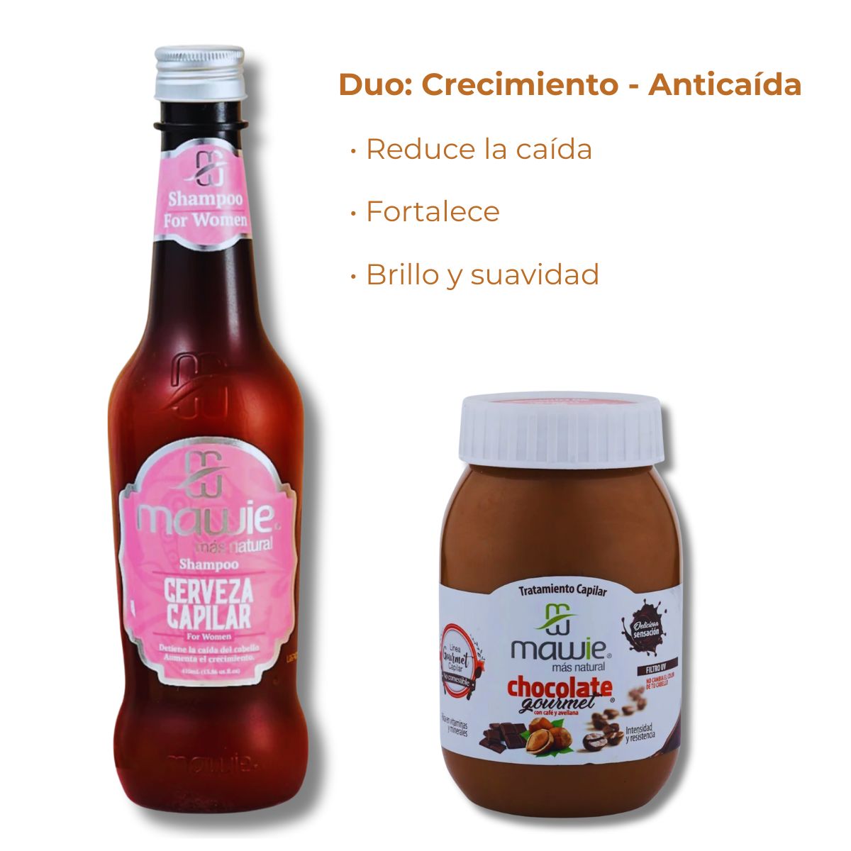 Pack Anticaída y Crecimiento Capilar Mawie | Cerveza + Chocolate
