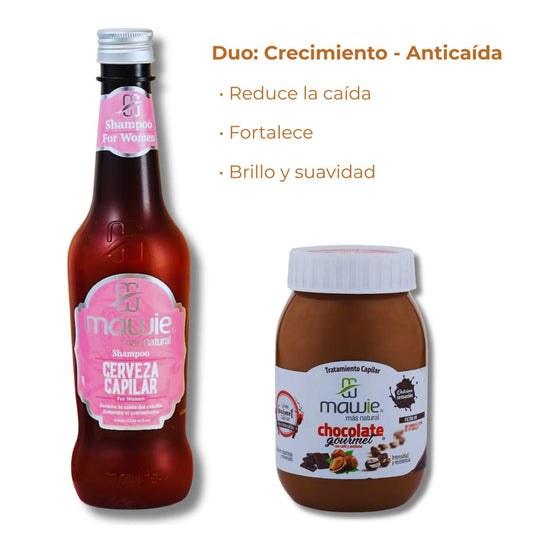 Pack Anticaída y Crecimiento Capilar Mawie | Cerveza + Chocolate